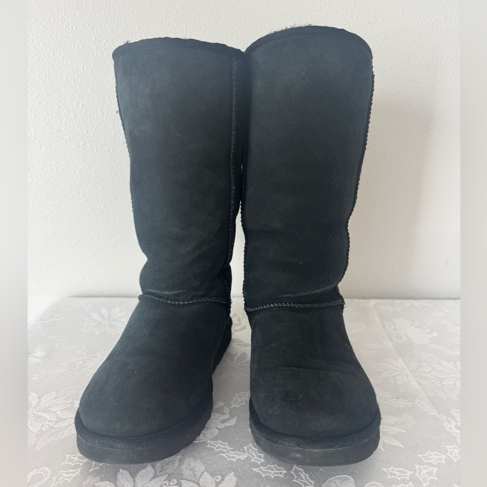 UGG Classic Tall ll Boots Black Suede, Size 9